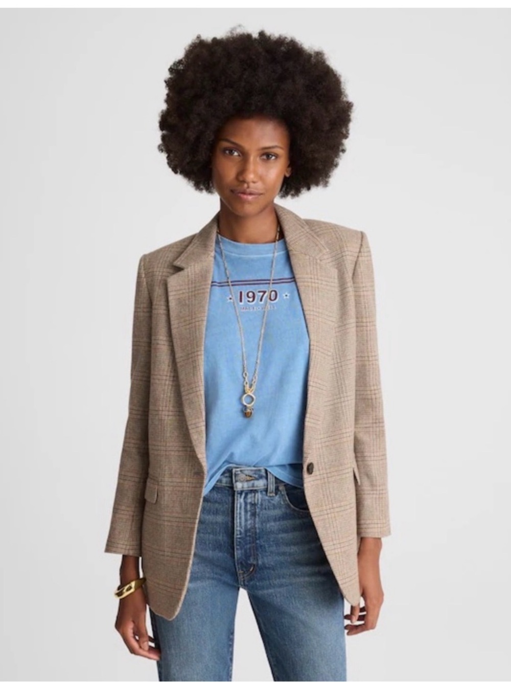 Madewell Mercer Plaid Blazer- Size XL